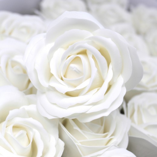 Ekskluzywna róża mydlana duża biały