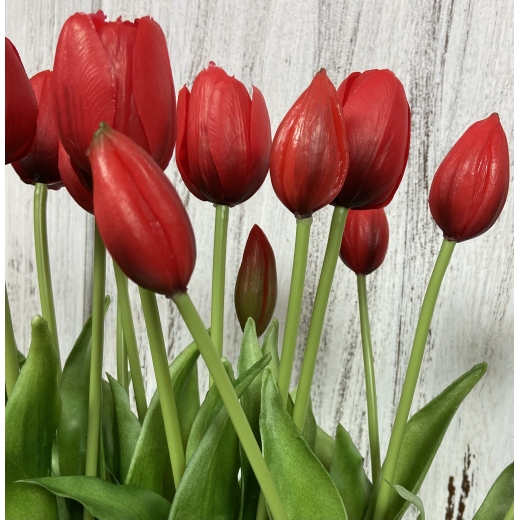 Wiecznie żywe tulipany czerwone silikonowe