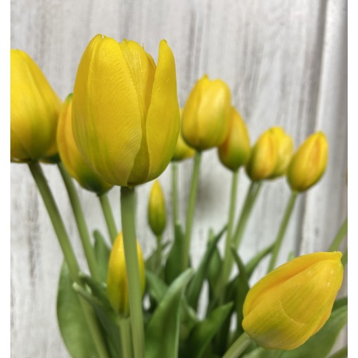 Wiecznie żywe tulipany żółte silikonowe