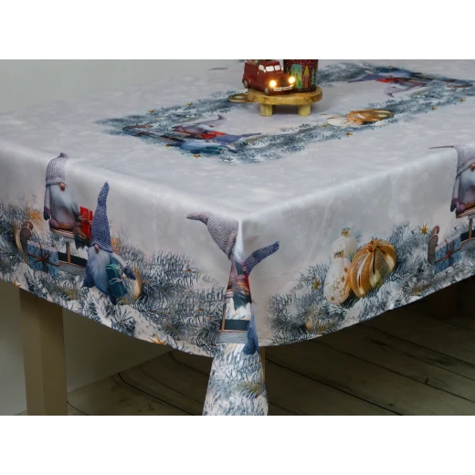 Świąteczny obrus na stół, obrus z nadrukiem 110x160cm PREZENT
