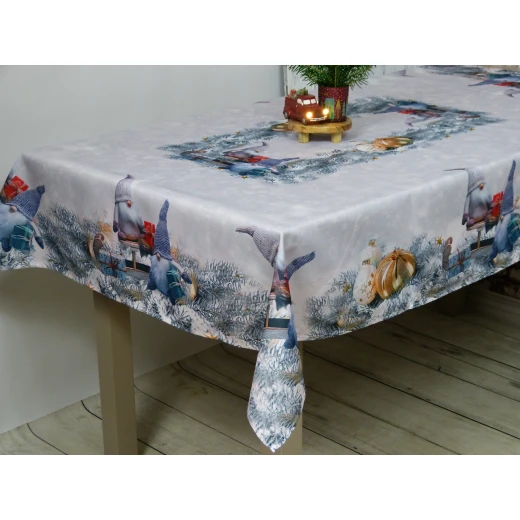Świąteczny obrus na stół, obrus z nadrukiem 130x180cm PREZENT
