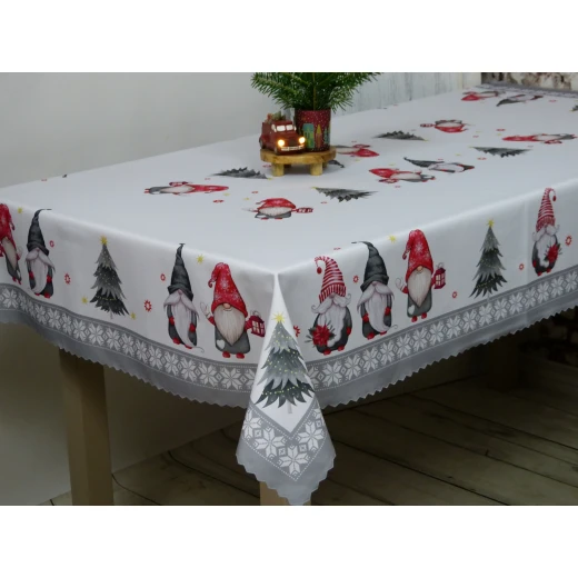 Świąteczny obrus na stół, obrus z nadrukiem 110x160cm SKRZATY