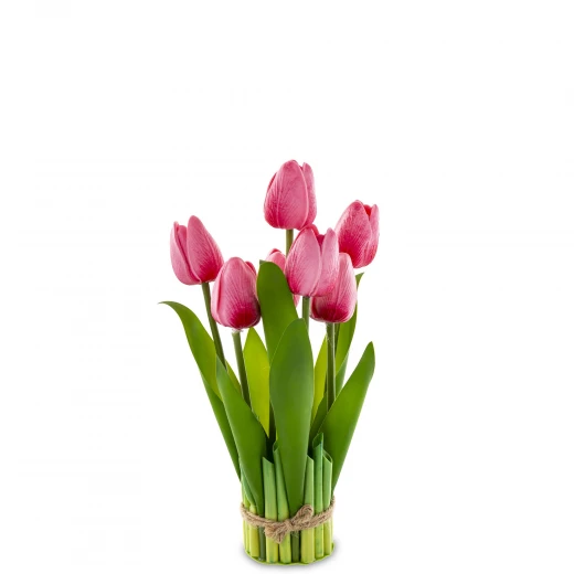 Bukiet sztucznych tulipanów 7szt RÓŻOWY TULIPANY 28cm