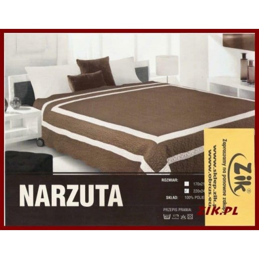 Gładka, pikowana narzuta na pojedyncze łóżko | 170x210cm, brązowy