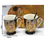 Kubki+łyżeczki w kartoniku POCAŁUNEK Gustav Klimt