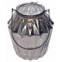 Szklany lampion z diamencikiem 16cm srebrny