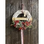 Świąteczny wianek na drzwi, wianek z napisem WESOŁYCH ŚWIĄT, wiklinowe kółko 38cm