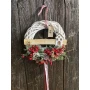 Świąteczny wianek na drzwi, wianek z napisem WESOŁYCH ŚWIĄT, wiklinowe kółko 38cm