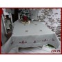 Obrus świąteczny na rozłożony stół | 150x280 popiel DRZEWKO