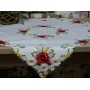 Serweta haftowana na stół lub ławę | 85x85cm, biały z makami