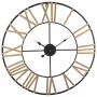 Metalowy zegar ścienny 60cm czarno-beżowy 60cm