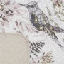 Welurowa narzuta z motywem ptaków, gałązek z złotymi akcentami | 170x210cm